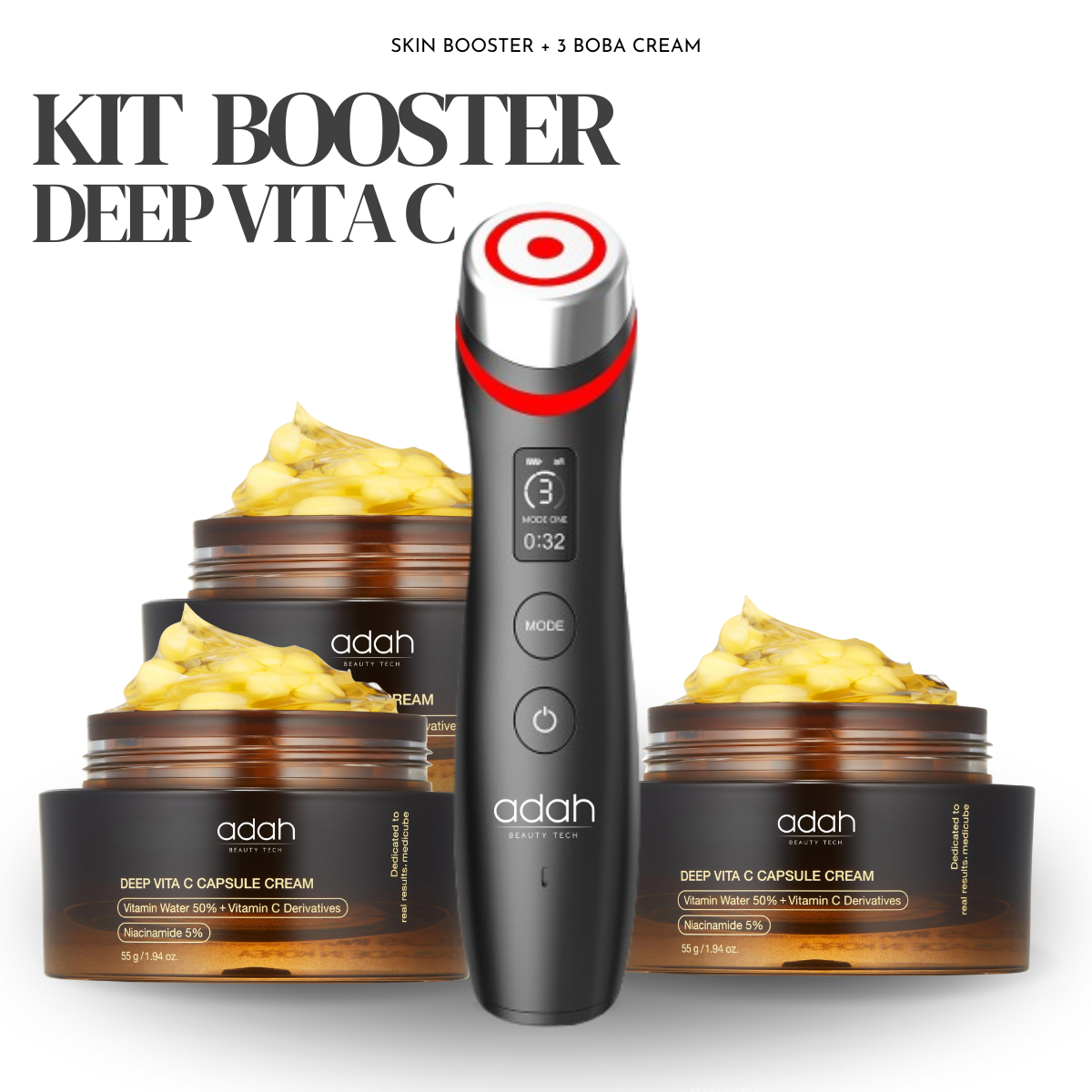 KIT BOOSTER TIEFE VITA C: Hautverstärker ™ + 3 Boba-Creme